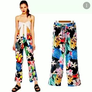 Zara NWT floral pants trousers